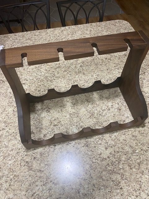 Walnut Wine & Glasses Rack